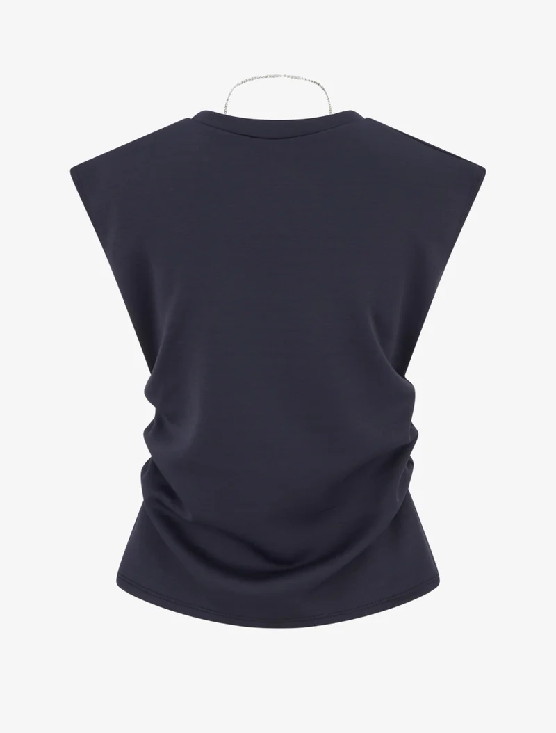 Top sans manches à côtés froncés - Bleu nuit