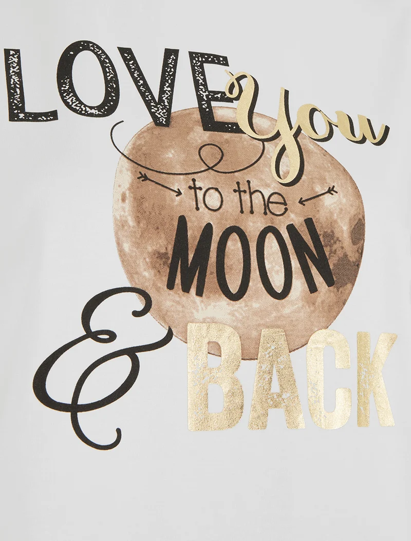 T-shirt Love you to the moon - Blanc