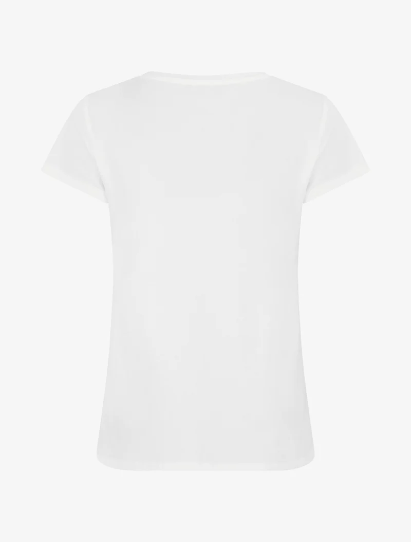 T-shirt à poche plaquée à motif floral - Blanc