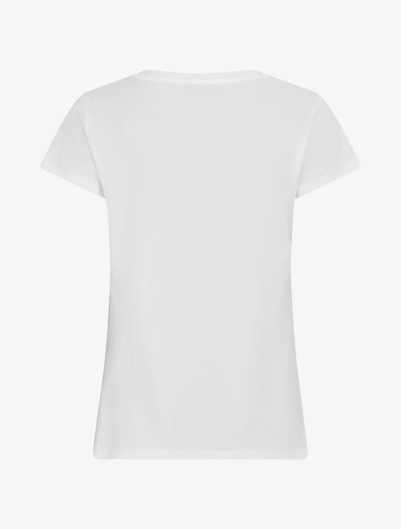 T-shirt à motif chat et parapluie strassé - Blanc