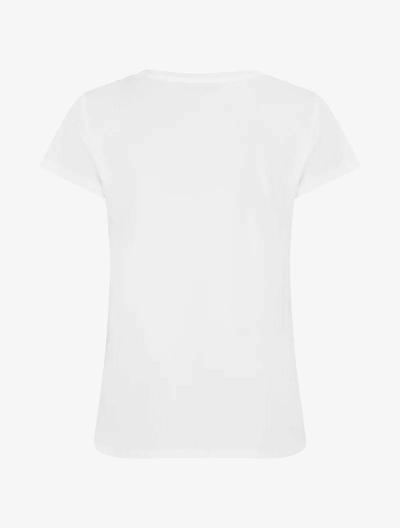 T-shirt floqué à strass et perles - Blanc
