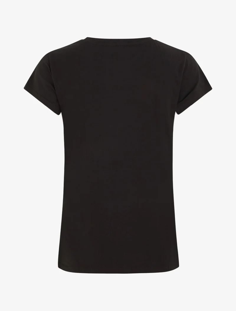 T-shirt à strass motif parapluie - Noir