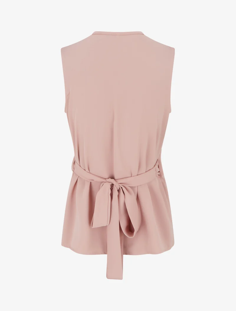 Top fluide uni à nouer - Vieux rose