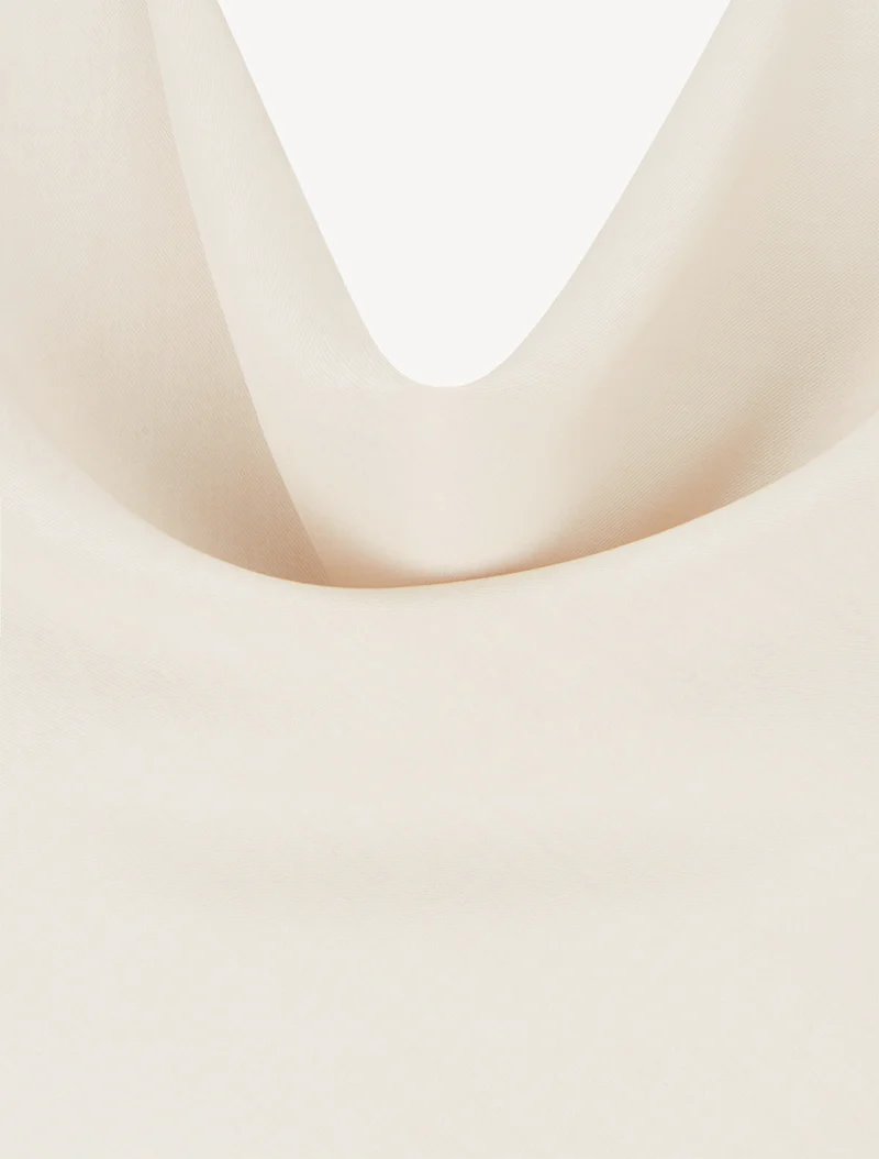 Top uni sans manches à col bénitier - Beige