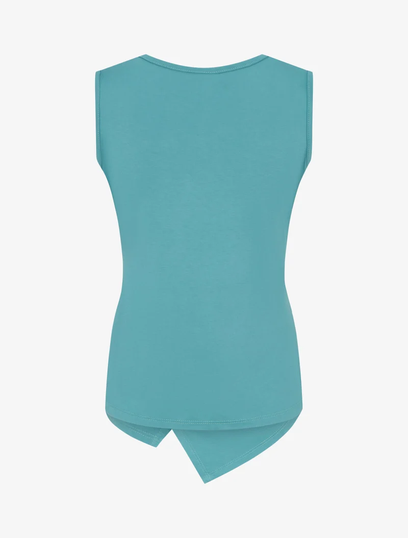 Top uni sans manches à anneau - Turquoise