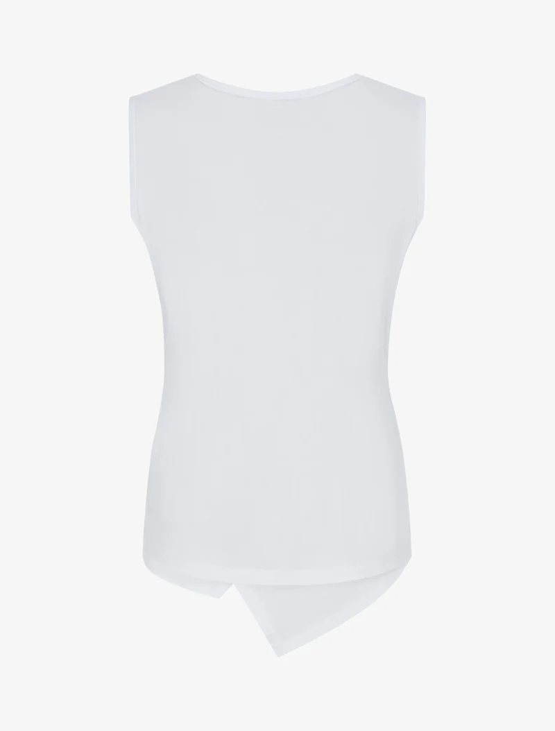 Top uni sans manches à anneau - Blanc