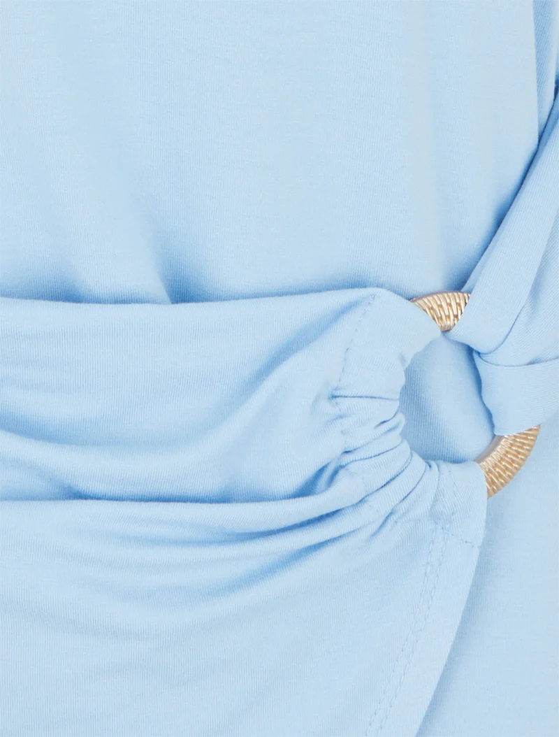 Top uni sans manches à anneau - Bleu ciel