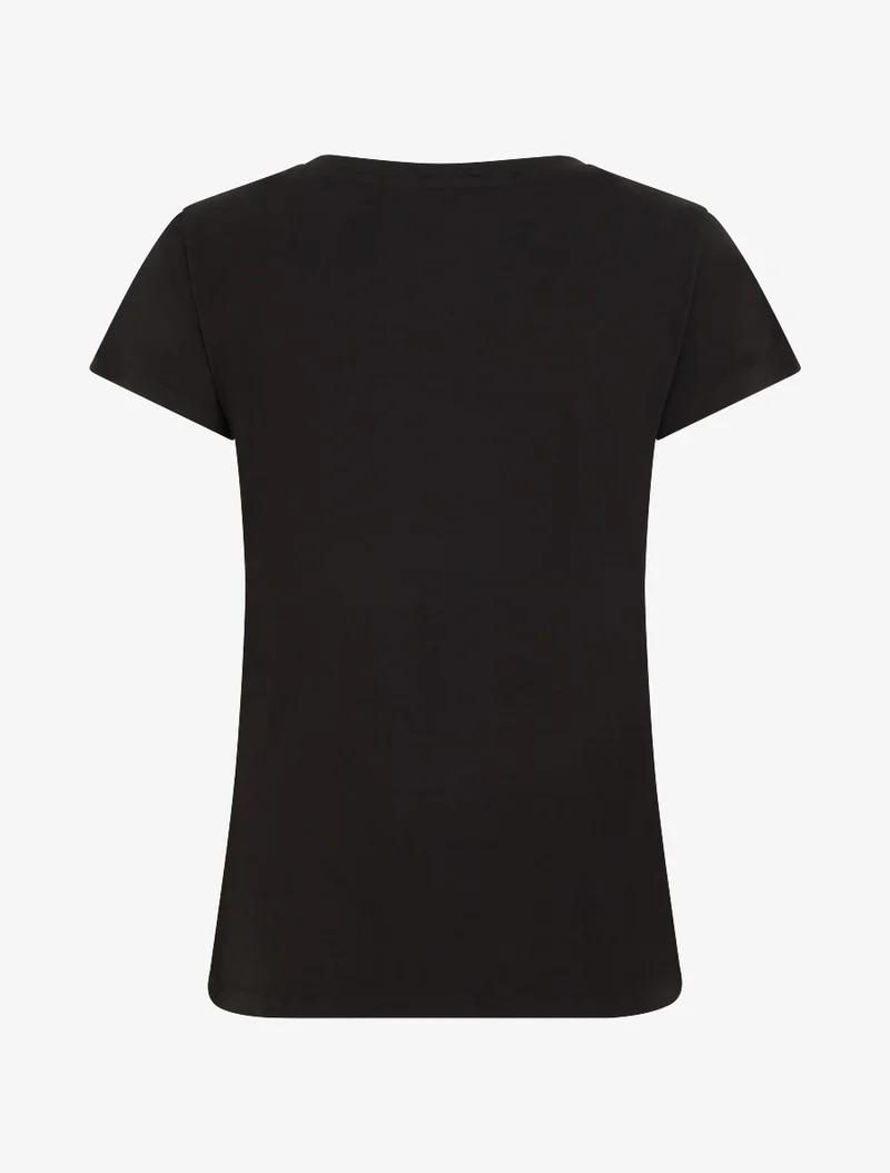 T-shirt à strass et motif sac - Noir