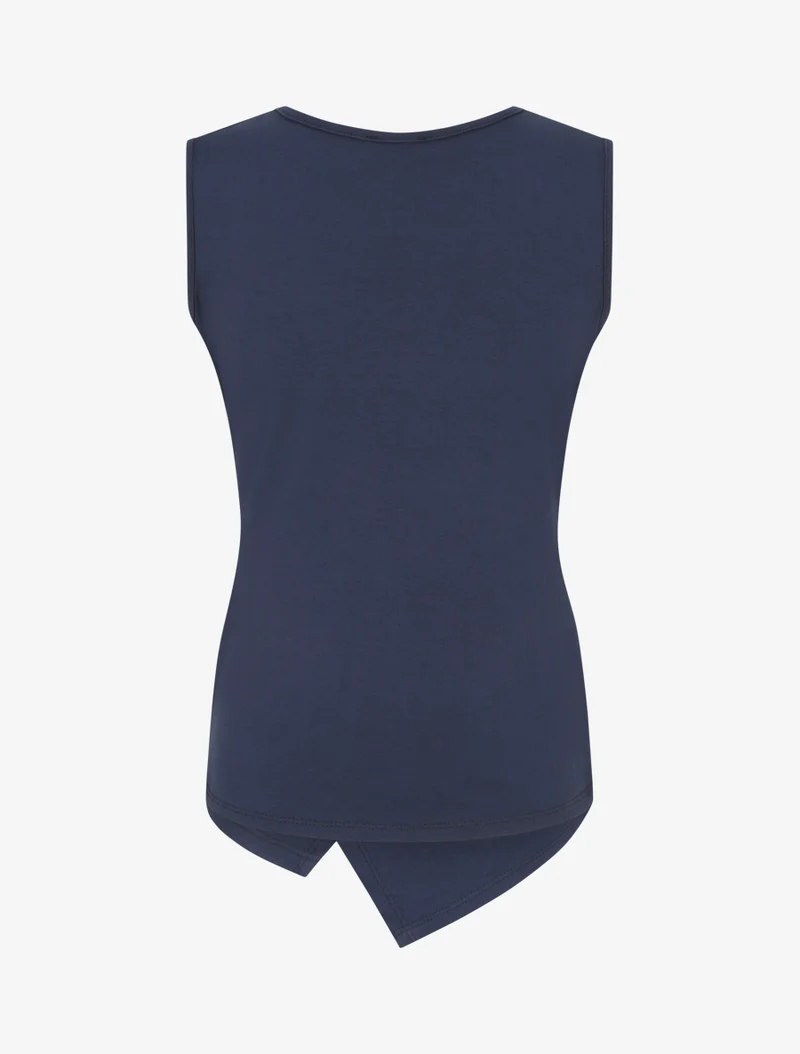 Top uni sans manches à anneau - Marine