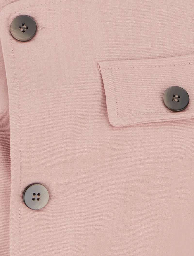 Top boutonné sans manches à poche décorative - Vieux rose