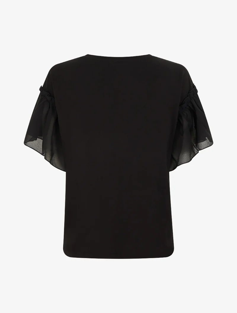 T-shirt motif sunset à strass - Noir