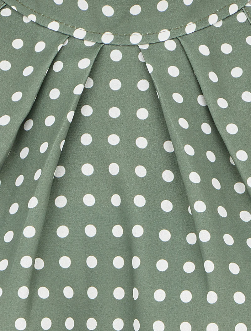 Top sans manches imprimé à pois - Kaki