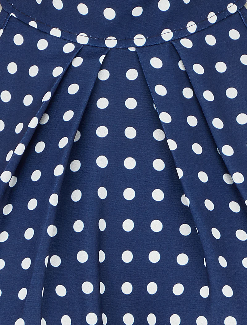 Top sans manches imprimé à pois - Marine
