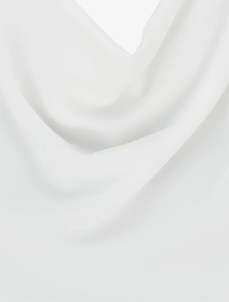 Top uni à empiècement bijou - Blanc