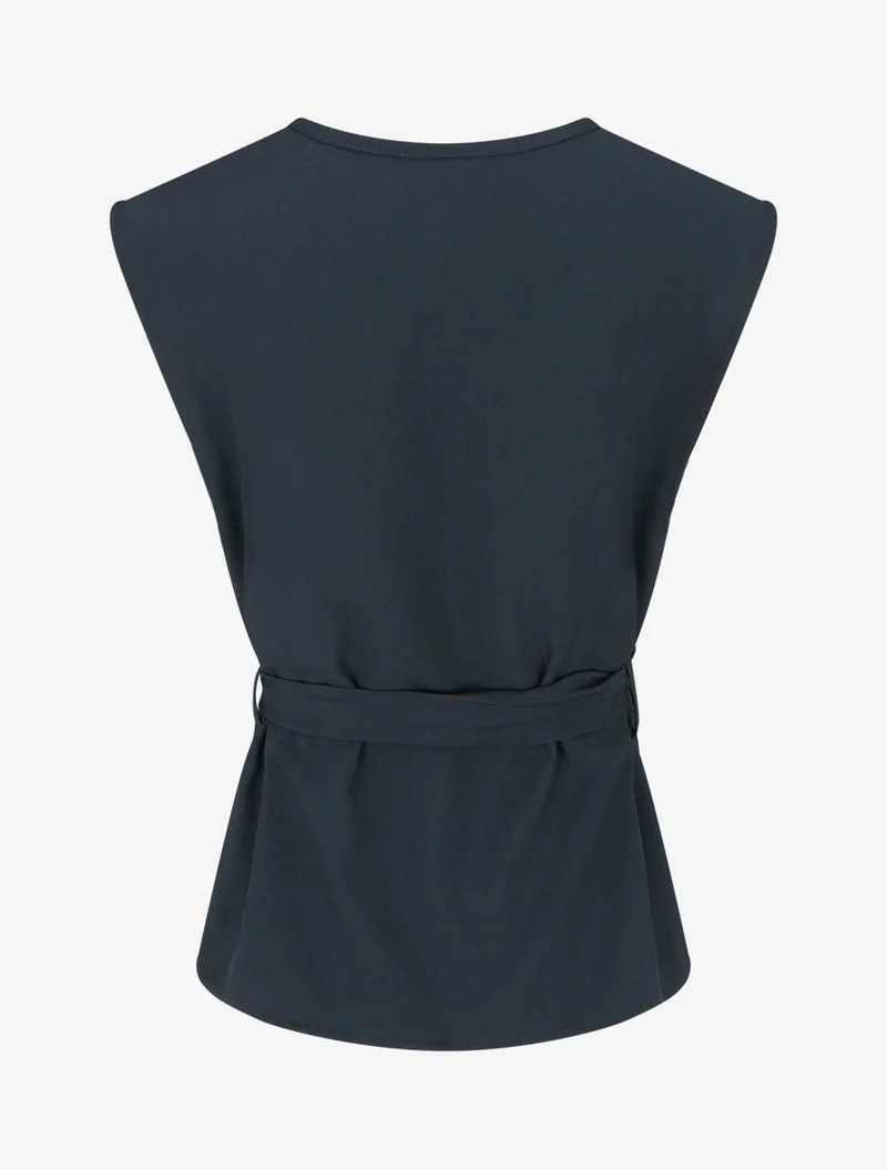 Top boutonné sans manches - Marine