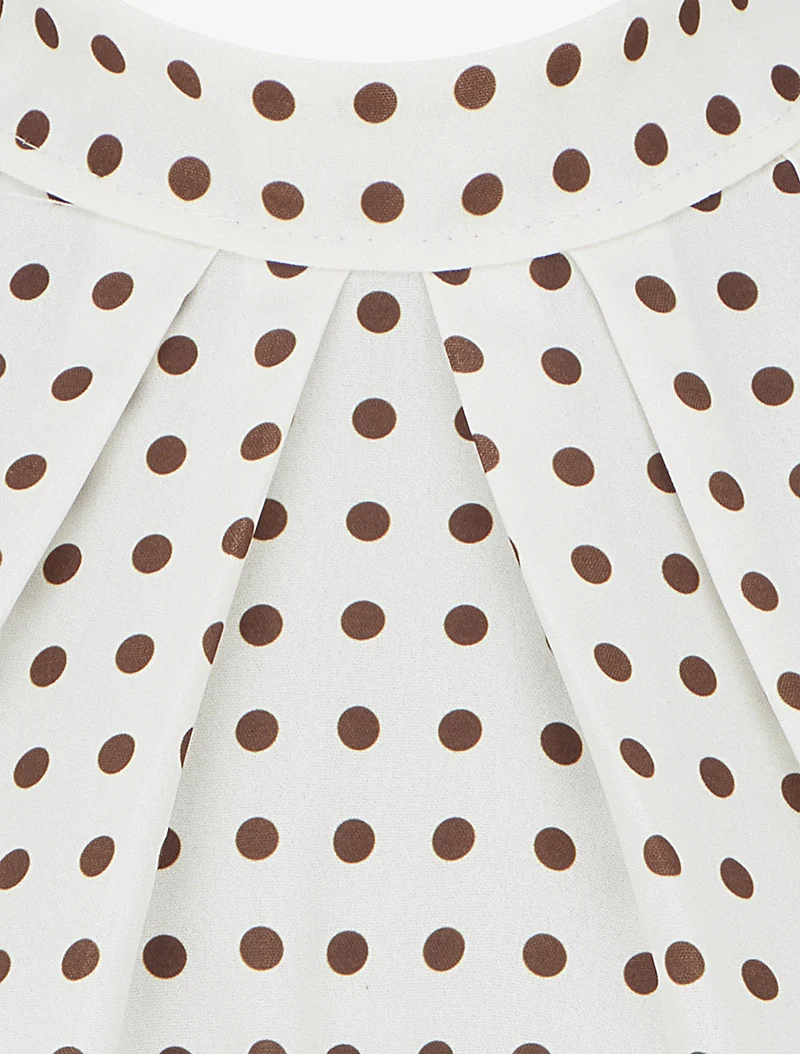 Top sans manches imprimé à pois - Beige