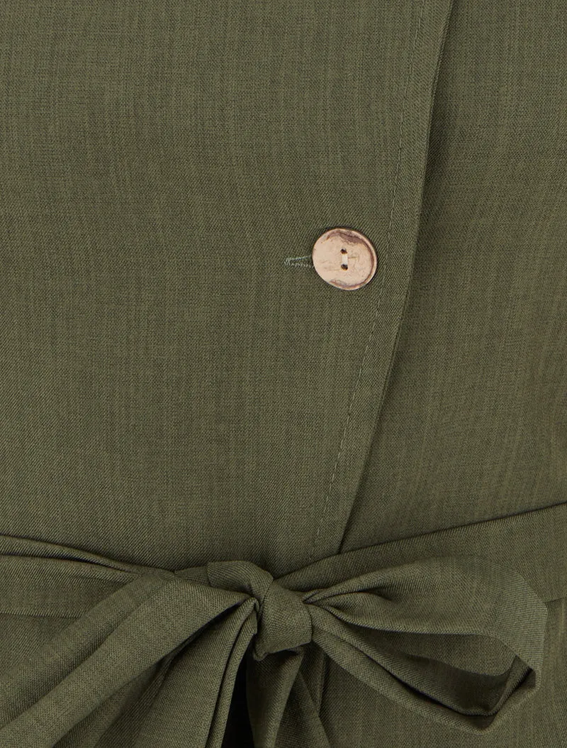 Top boutonné sans manches - Kaki