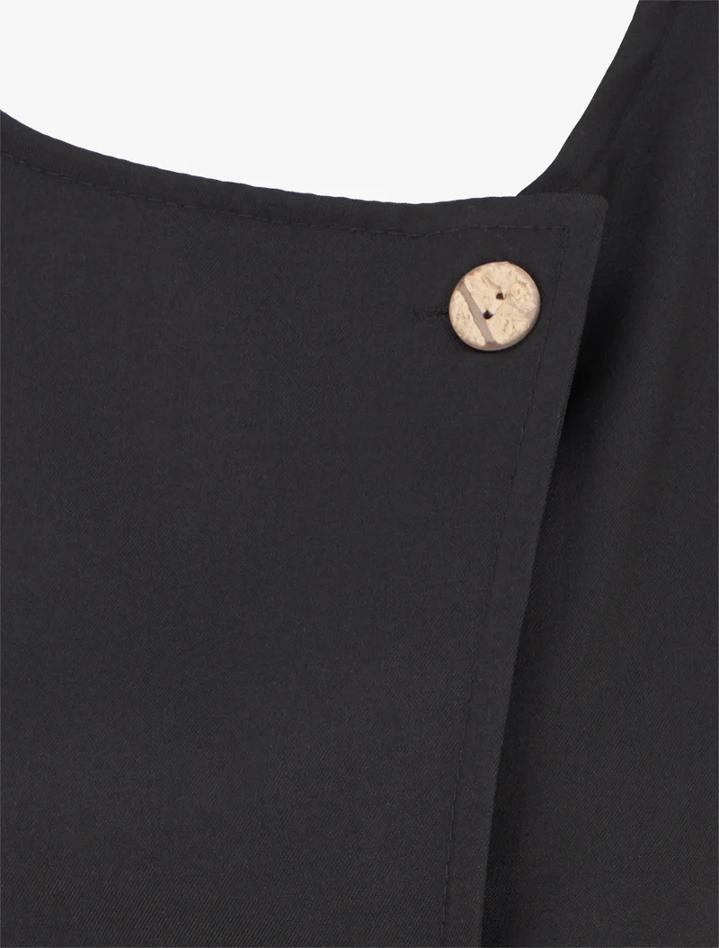Top boutonné sans manches - Noir