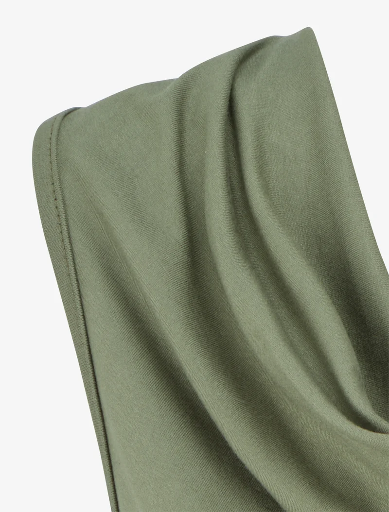Top uni à empiècement bijou strassé - Kaki
