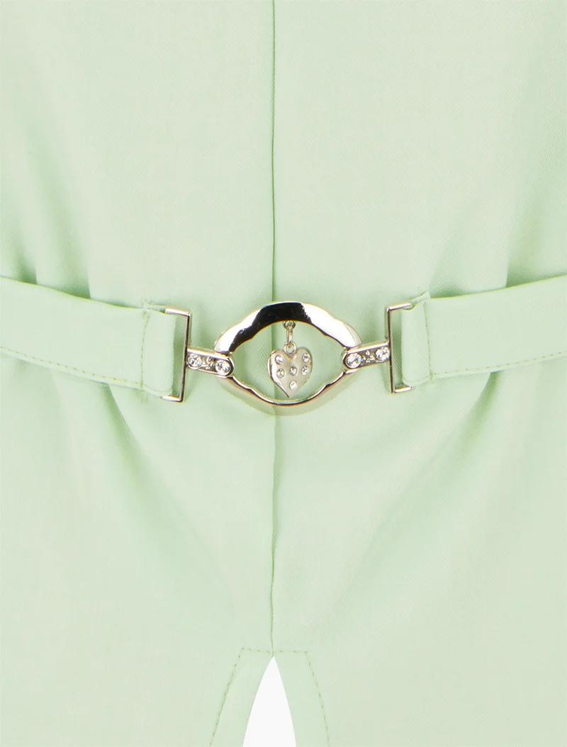 Top uni sans manches à empiècement bijou - Vert pomme
