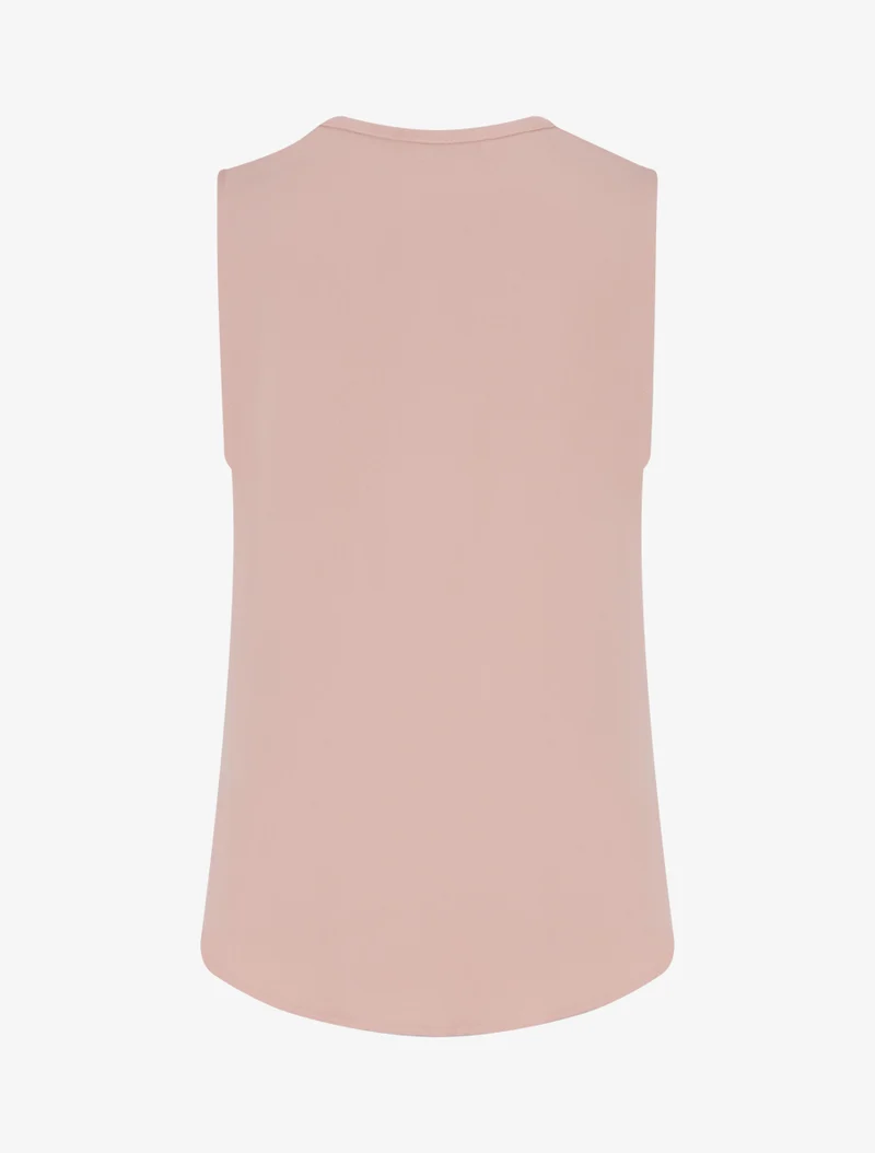 Top uni à empiècement bijou - Vieux rose