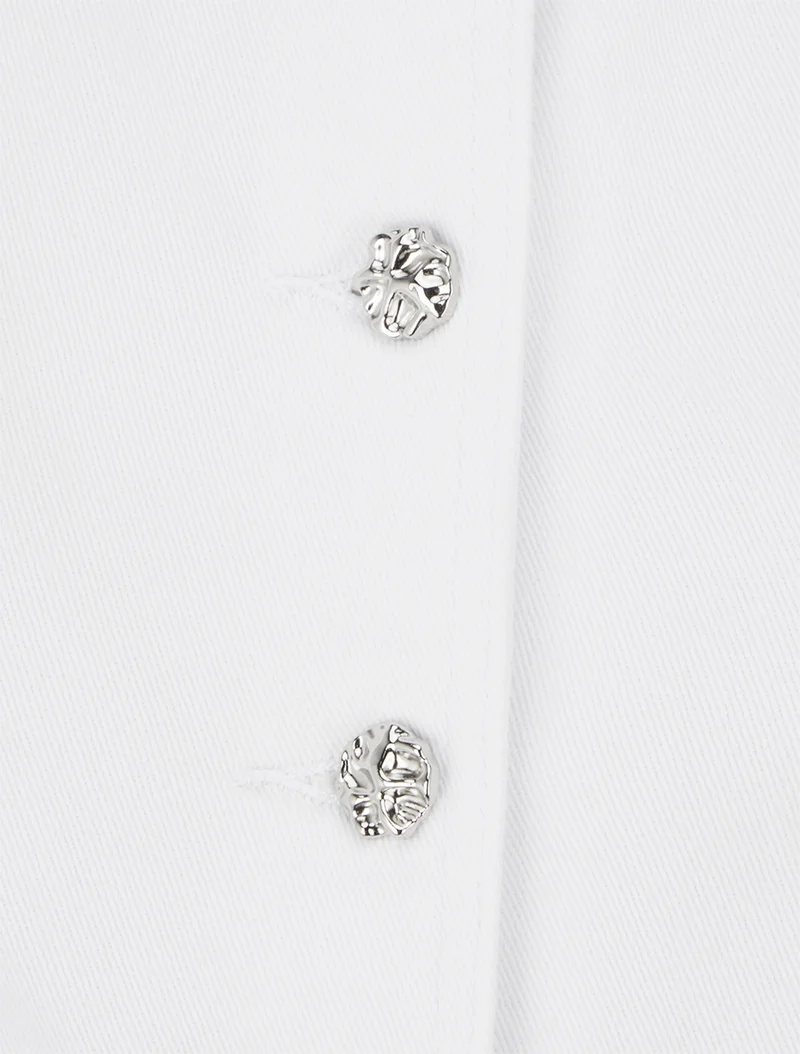 Top en jean boutonné - Blanc