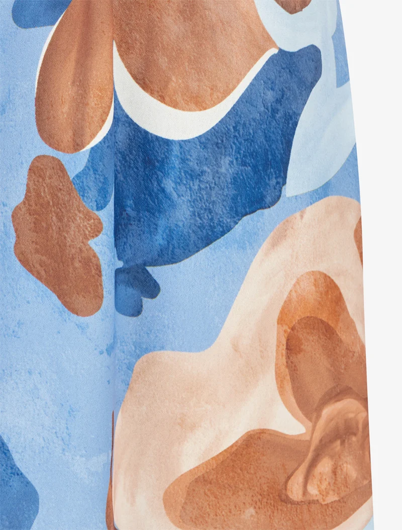 Robe longue imprimé fantaisie - Bleu ciel