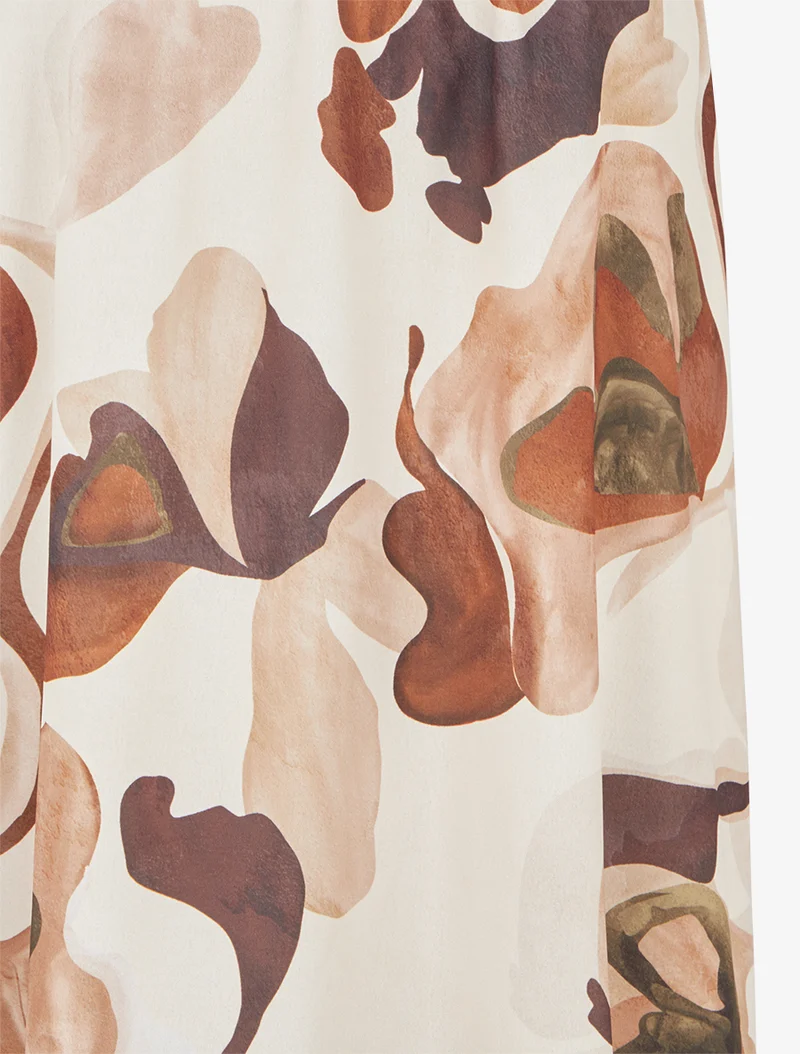 Robe longue imprimé fantaisie - Beige