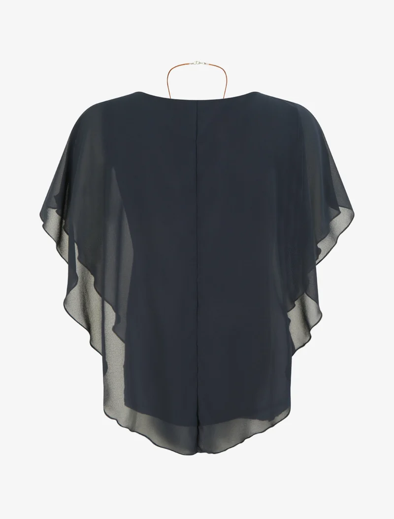 Top droit fluide en voile - Marine