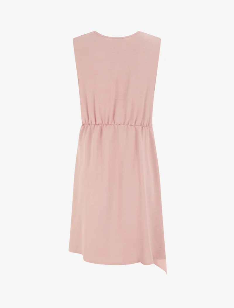 Robe sans manches style portefeuille - Rose