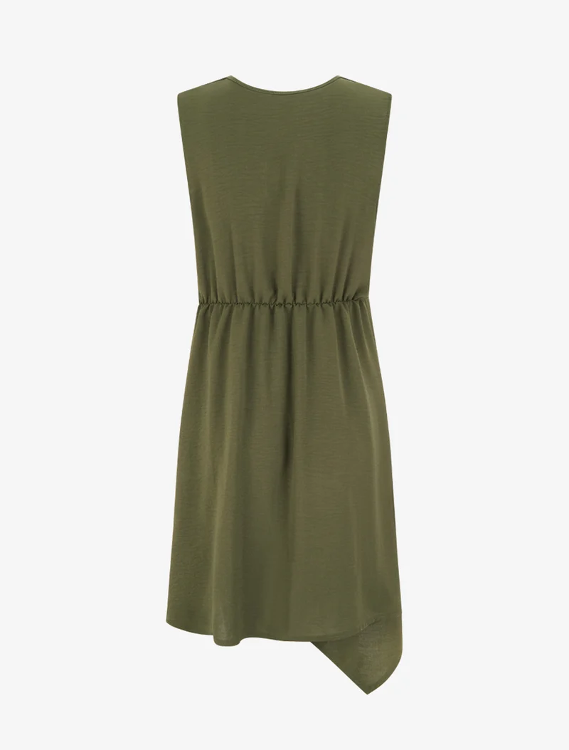 Robe sans manches style portefeuille - Kaki