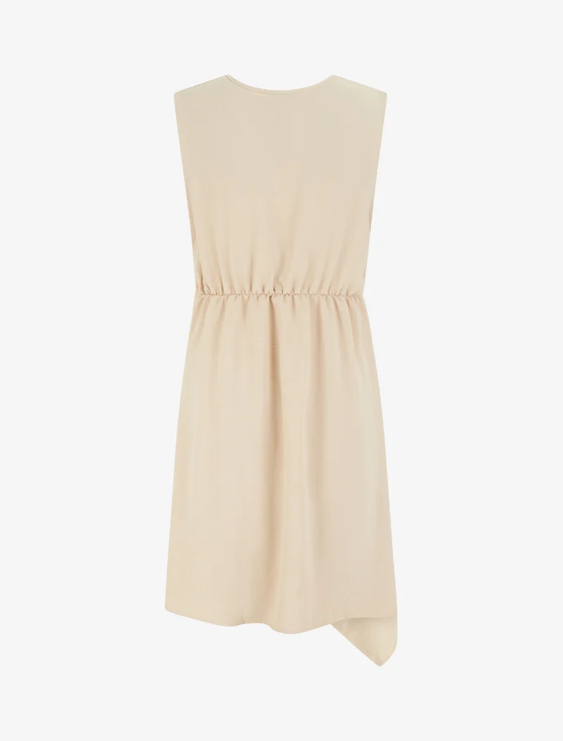 Robe sans manches style portefeuille - Beige