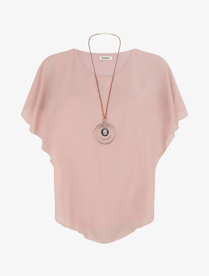Top droit fluide en voile - Rose