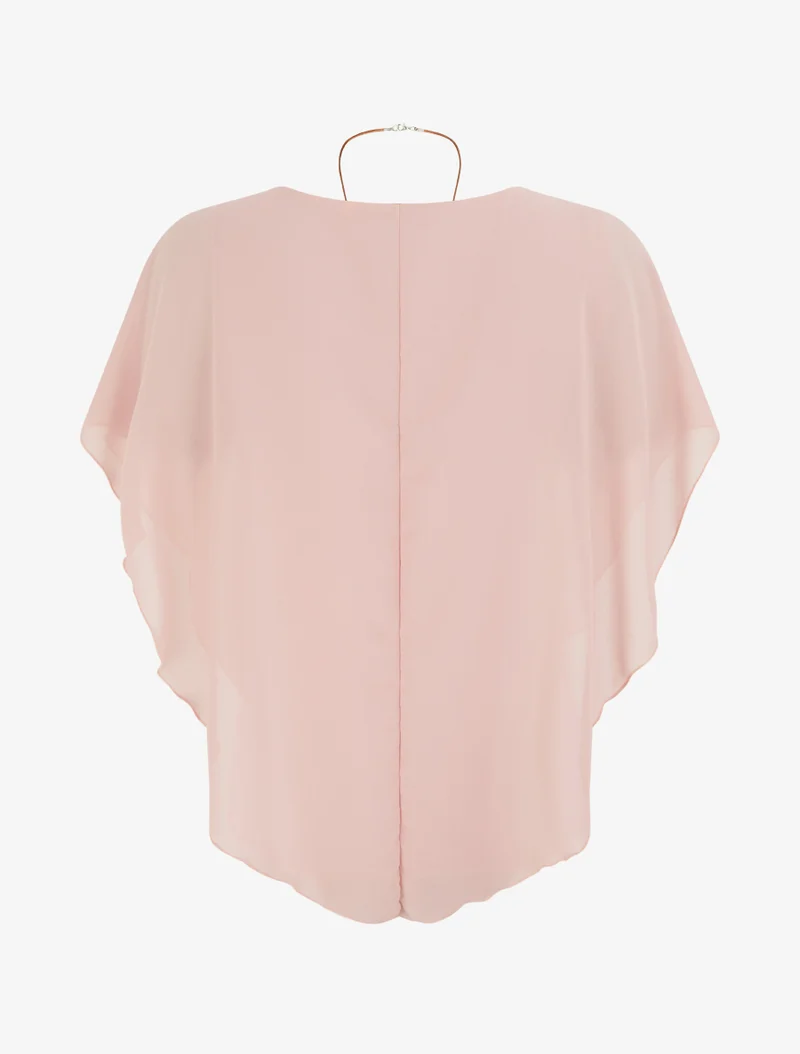 Top droit fluide en voile - Rose