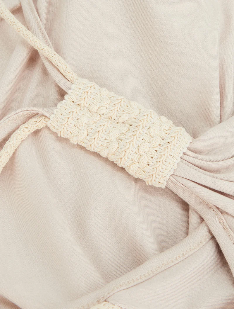 Top à bretelles style cordes - Beige