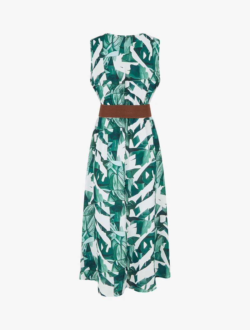Robe sans manches imprimé fantaisie - Vert