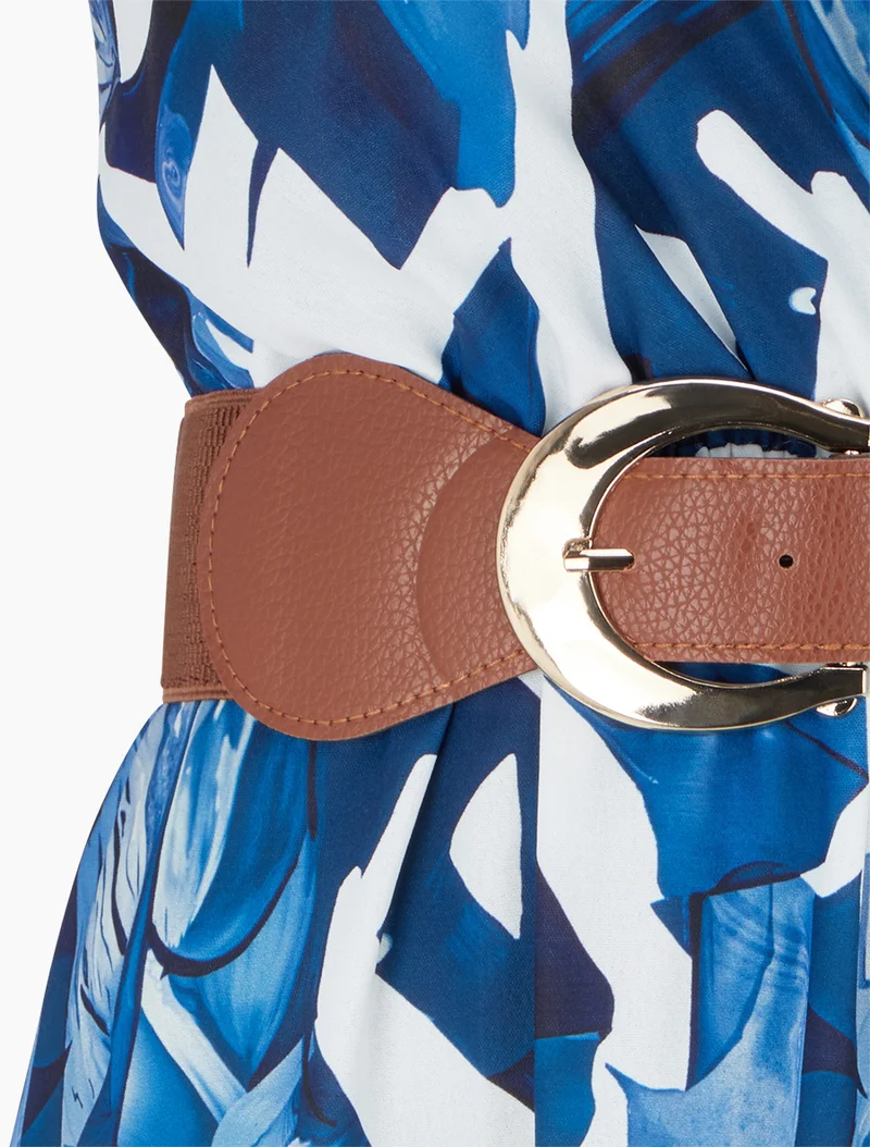 Robe sans manches imprimé fantaisie - Marine