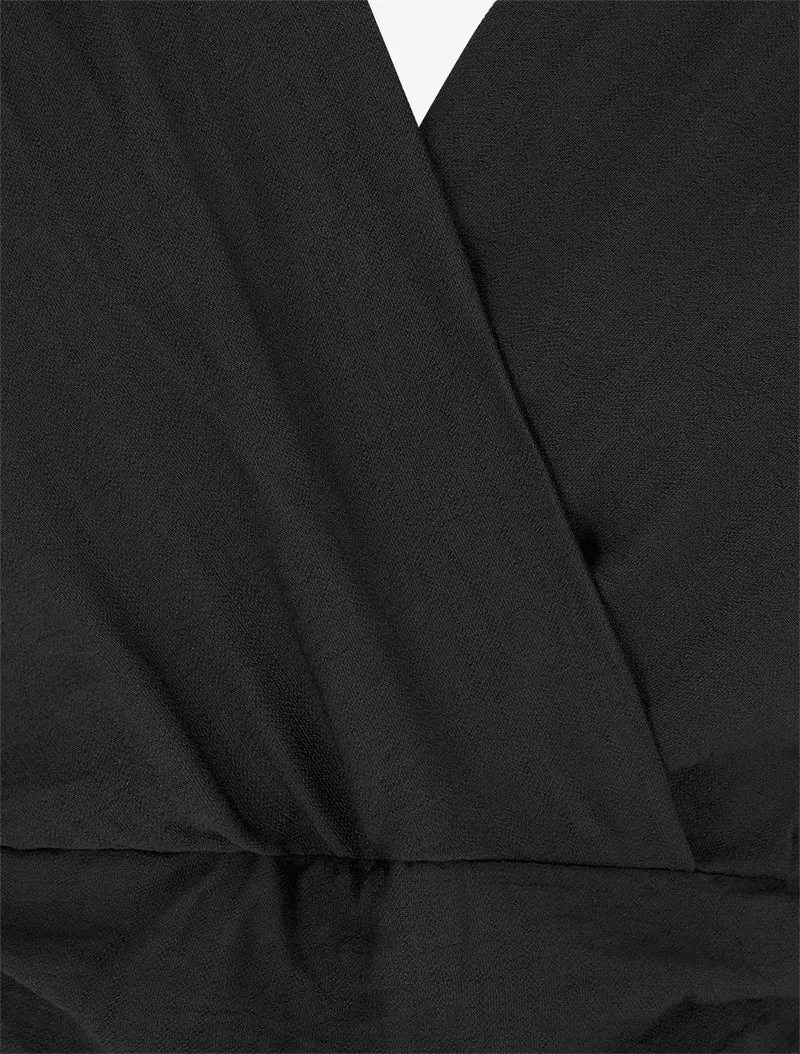 Combinaison unie à manches courtes - Noir