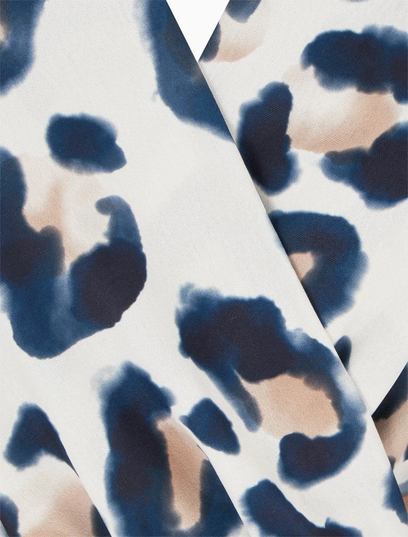 Robe sans manches imprimé léopard - Marine