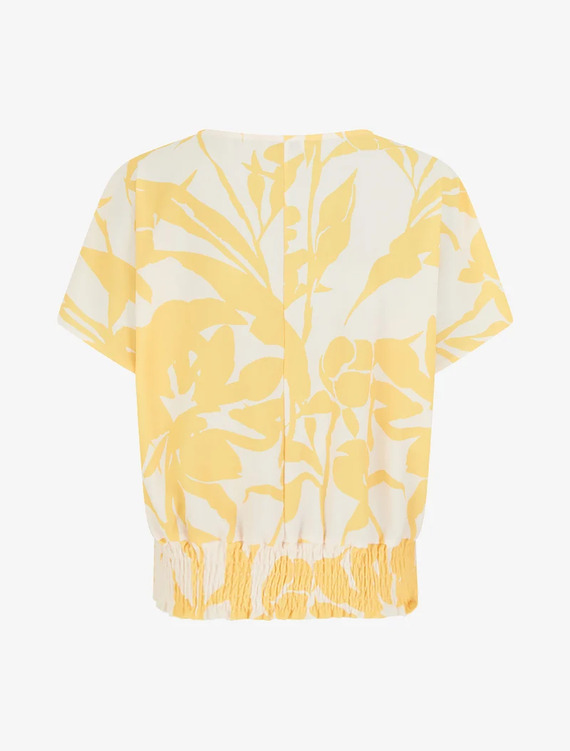 Top coupe boule imprimé floral - Jaune