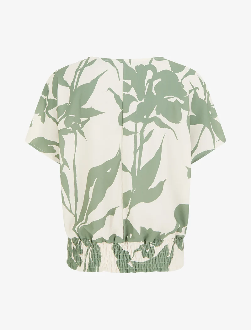 Top coupe boule imprimé floral - Kaki