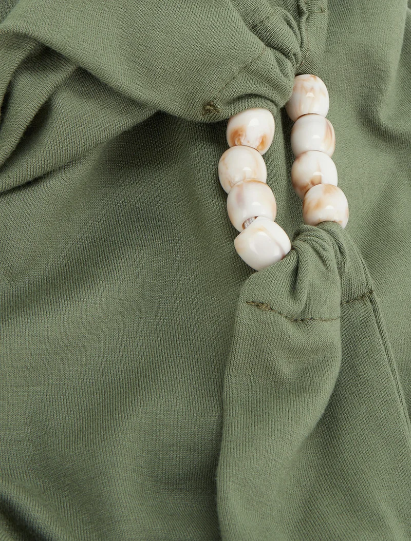 Top dos nu à perles - Kaki