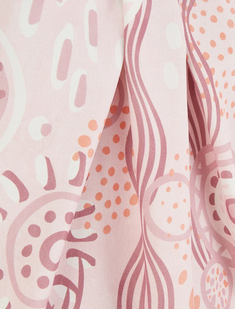 Top boule sans manches imprimé graphique - Rose