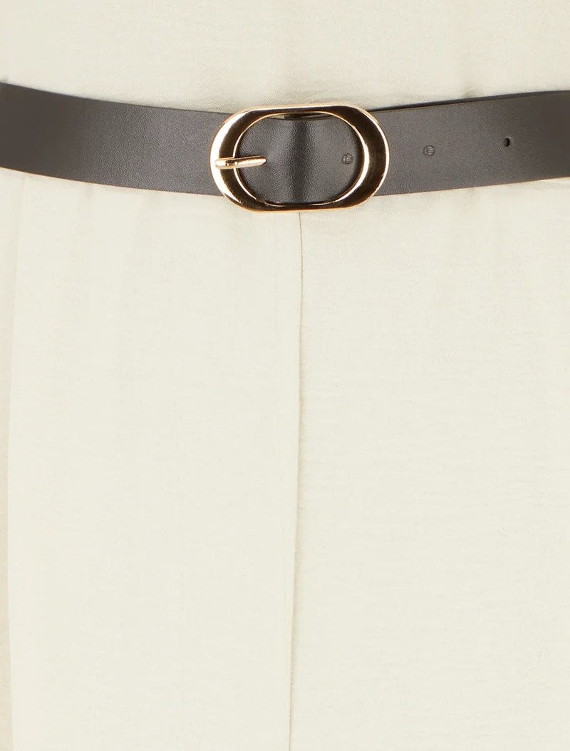 Combinaison unie à empiècement bijoux - Beige