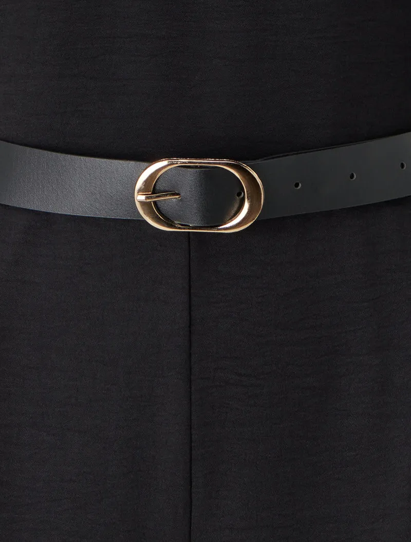 Combinaison unie à empiècement bijoux - Noir