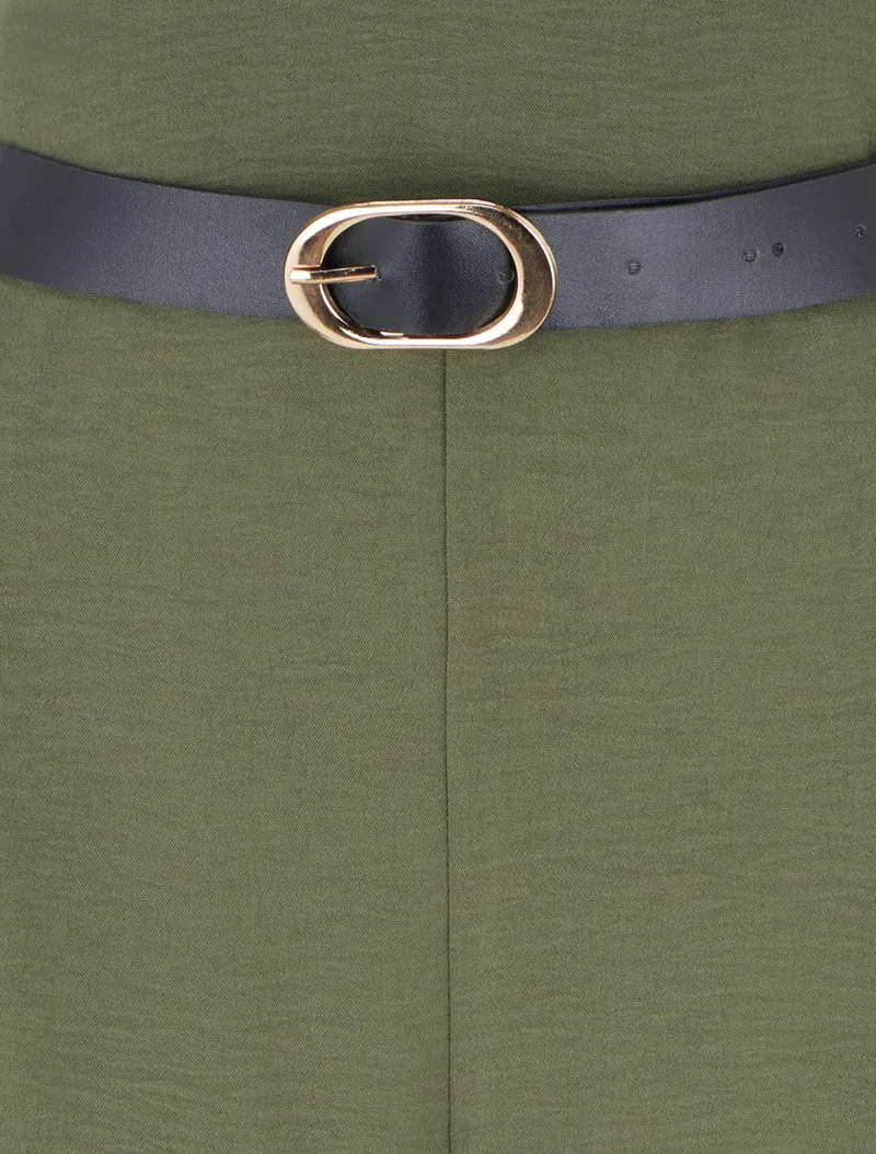Combinaison unie à empiècement bijoux - Kaki