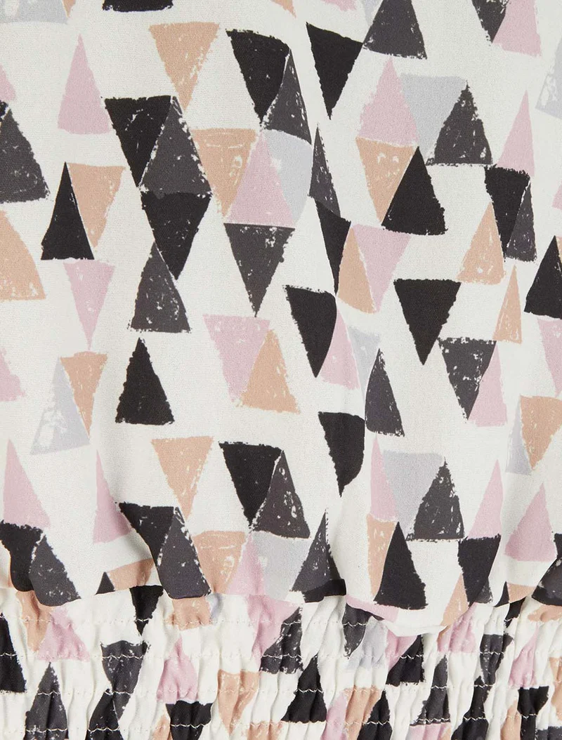 Top coupe boule imprimé triangles - Noir