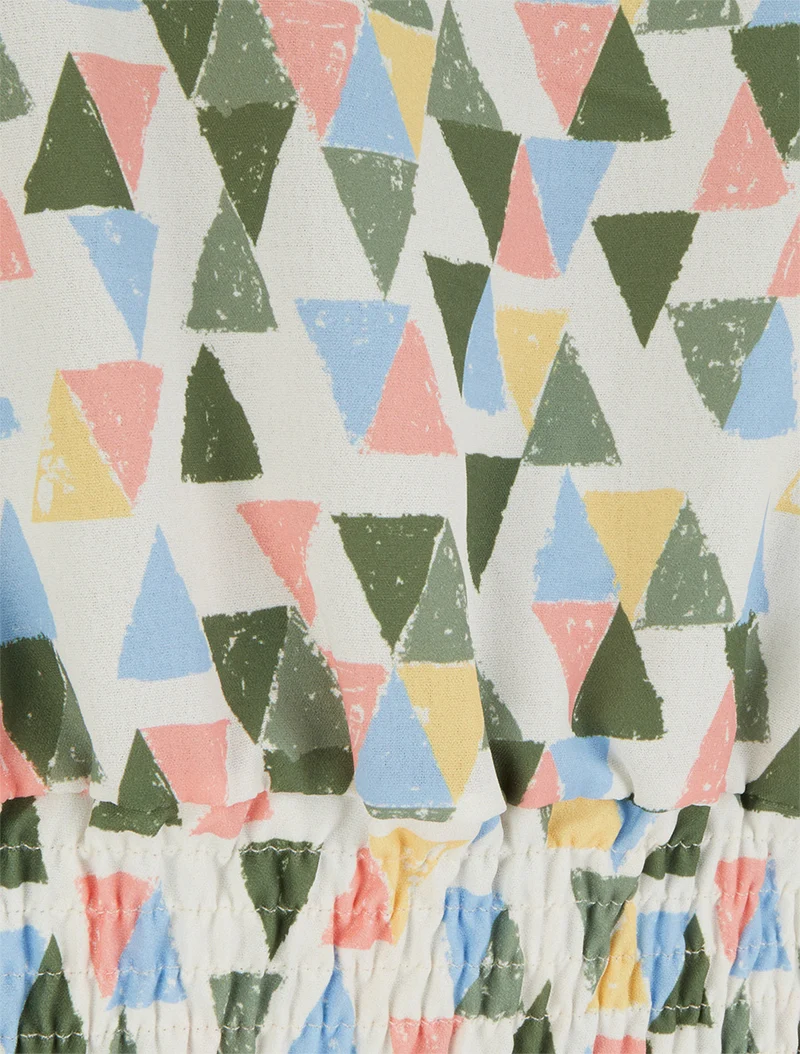Top coupe boule imprimé triangles - Kaki
