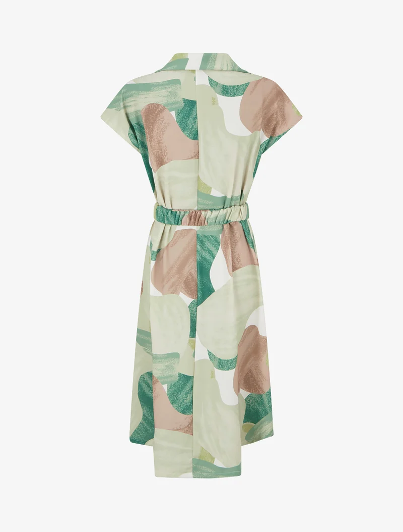Robe droite ceinturée - Vert