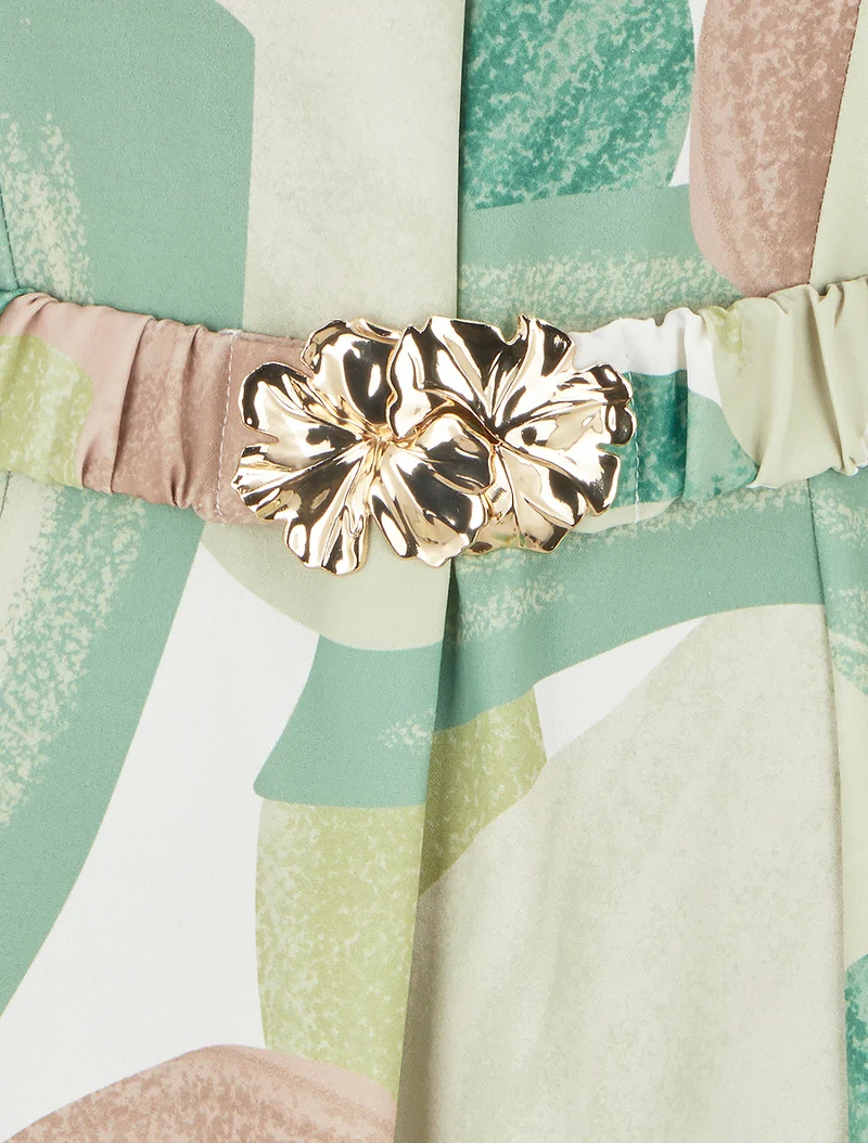 Robe droite ceinturée - Vert
